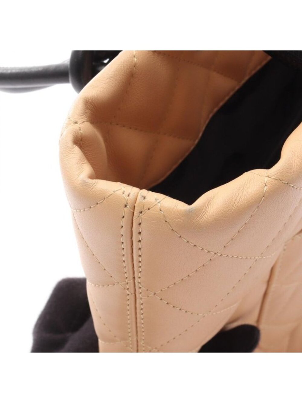 Chanel Tote Bag Cambon Line Medium Beige Black Leather - Picture 9 of 10